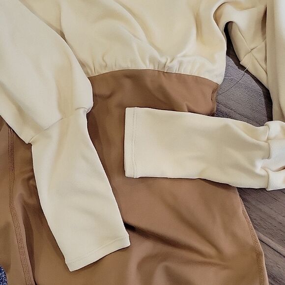 Free People Movement Cream Off-Shoulder Top Camel Shortsie One Piece Playsuit XS - Picture 8 of 8